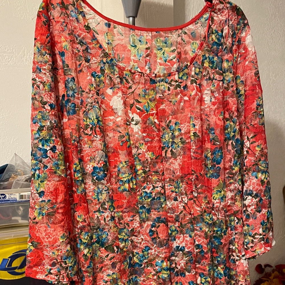 Leslie Fay Red Floral dress